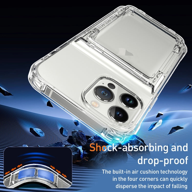 Crystal Clear Flip Card Slot Phone Case, For iPhone 13 Pro Max, For iPhone 13 Pro, For iPhone 13, For iPhone 12 / 12 Pro, For iPhone 12 Pro Max, For iPhone 11 Pro Max, For iPhone 11, For iPhone 11 Pro