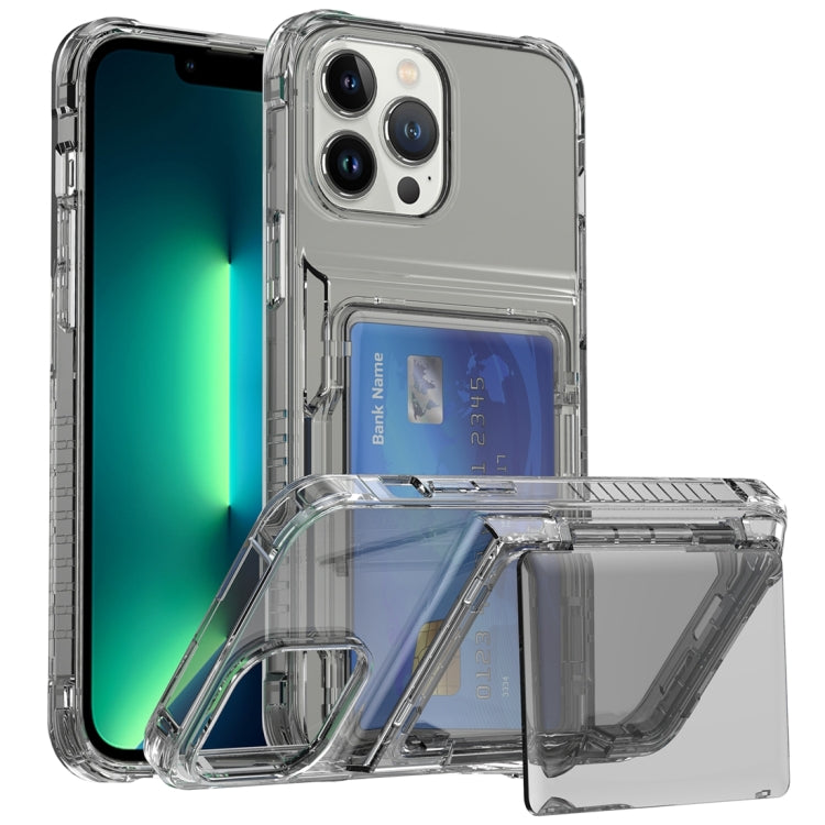Crystal Clear Flip Card Slot Phone Case, For iPhone 13 Pro Max, For iPhone 13 Pro, For iPhone 13, For iPhone 12 / 12 Pro, For iPhone 12 Pro Max, For iPhone 11 Pro Max, For iPhone 11, For iPhone 11 Pro