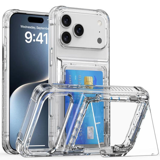 Crystal Clear Flip Card Slot Phone Case, For iPhone 18 Pro Max / 17 Pro Max, For iPhone 17, For iPhone Air, For iPhone 16 Pro Max, For iPhone 16 Pro, For iPhone 16 Plus, For iPhone 16, For iPhone 15 Pro Max, For iPhone 15 Pro, For iPhone 15 Plus       ...