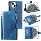 Multi-Card Totem Zipper Leather Phone Case