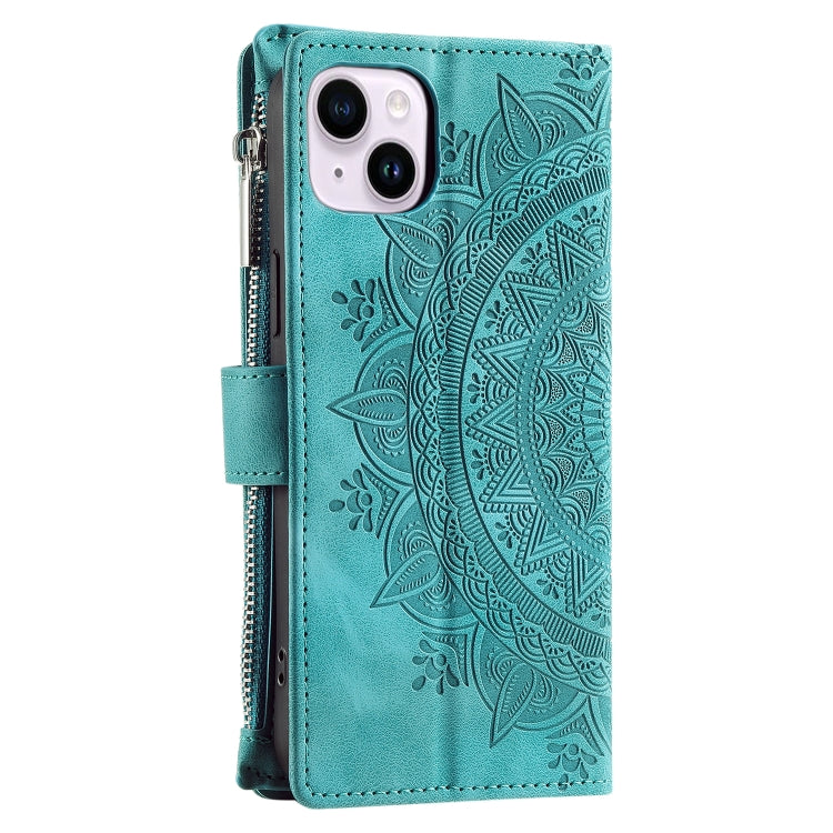 Multi-Card Totem Zipper Leather Phone Case