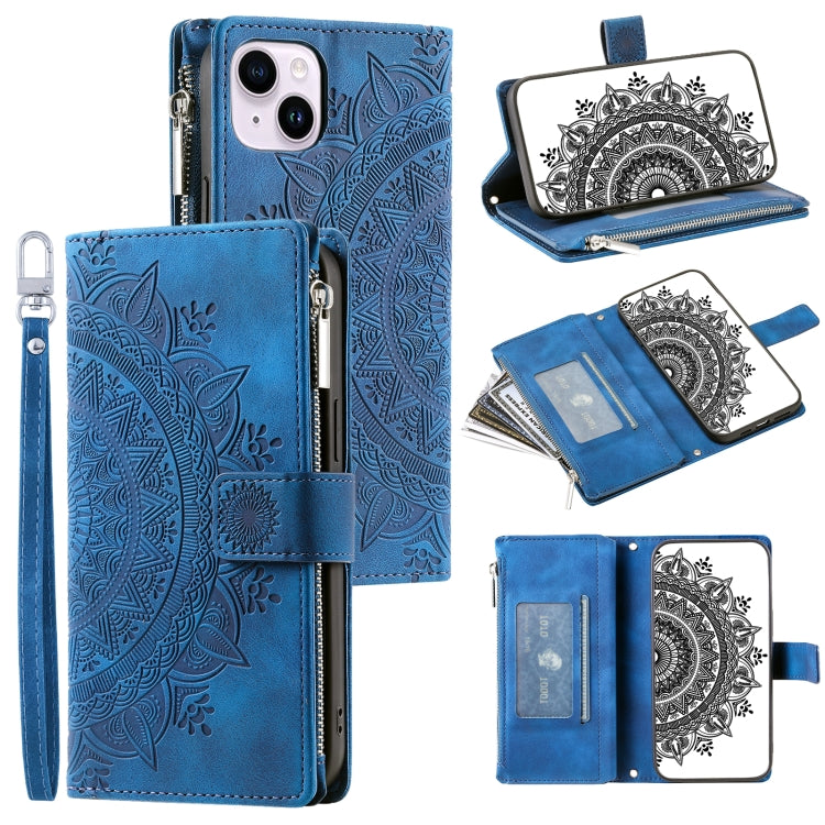 Multi-Card Totem Zipper Leather Phone Case
