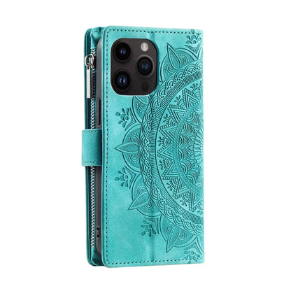 Multi-Card Totem Zipper Leather Phone Case