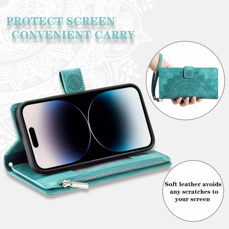 Multi-Card Totem Zipper Leather Phone Case