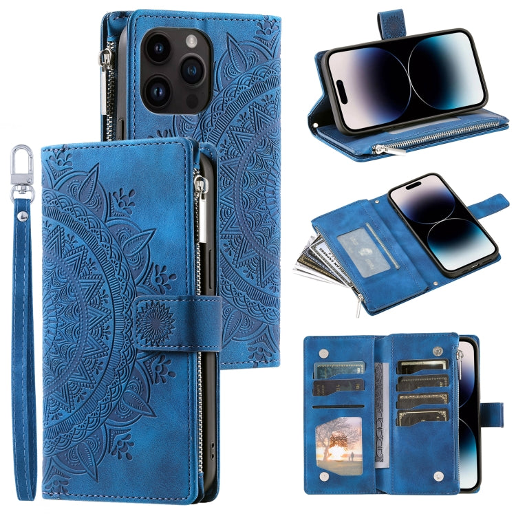 Multi-Card Totem Zipper Leather Phone Case