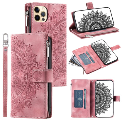 Multi-Card Totem Zipper Leather Phone Case