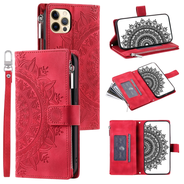 Multi-Card Totem Zipper Leather Phone Case