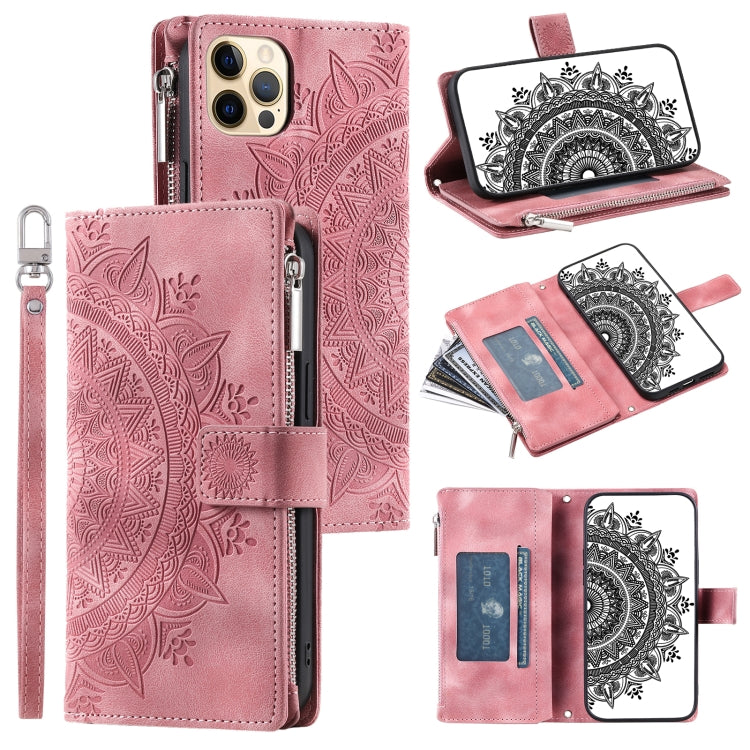 Multi-Card Totem Zipper Leather Phone Case