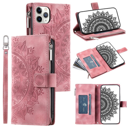 Multi-Card Totem Zipper Leather Phone Case
