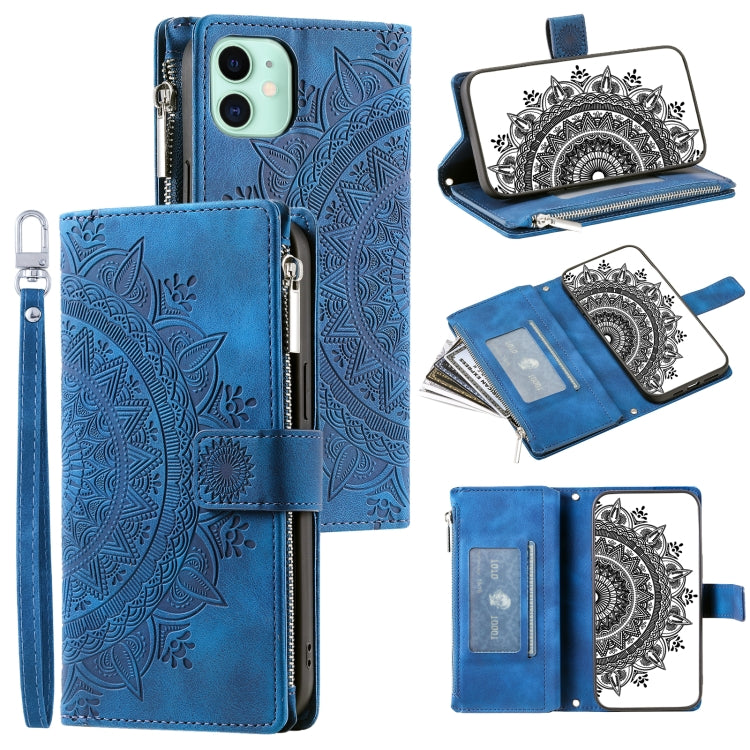 Multi-Card Totem Zipper Leather Phone Case