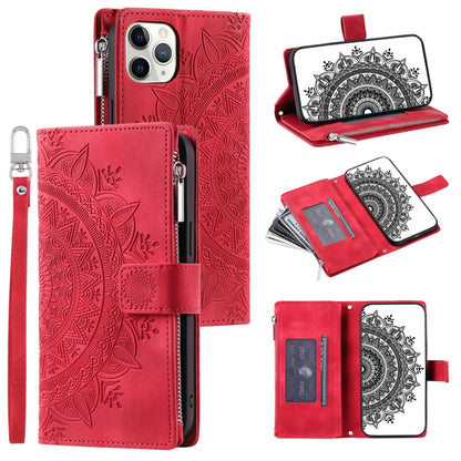 Multi-Card Totem Zipper Leather Phone Case