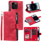 Multi-Card Totem Zipper Leather Phone Case, For iPhone 16e / 17e, For iPhone 16 Pro Max, For iPhone 16 Pro, For iPhone 16 Plus
