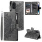 Multi-Card Totem Zipper Leather Phone Case