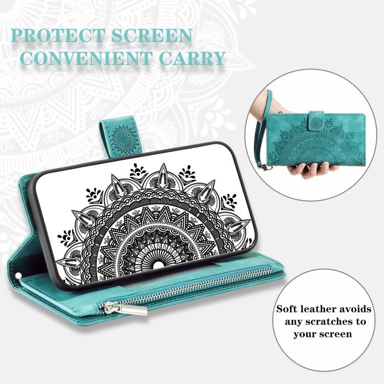 Multi-Card Totem Zipper Leather Phone Case, For iPhone 16e / 17e, For iPhone 16 Pro Max, For iPhone 16 Pro, For iPhone 16 Plus