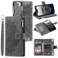 Multi-Card Totem Zipper Leather Phone Case, For iPhone 16e / 17e, For iPhone 16 Pro Max, For iPhone 16 Pro, For iPhone 16 Plus