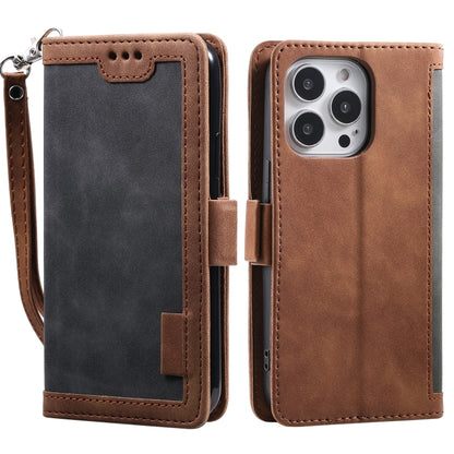 Retro Splicing Horizontal Flip Leather Phone Case