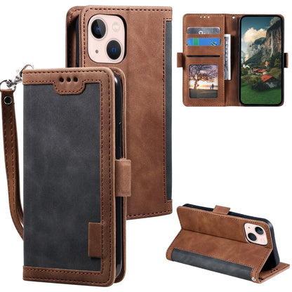 Retro Splicing Horizontal Flip Leather Phone Case