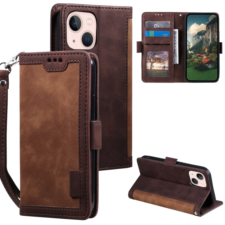 Retro Splicing Horizontal Flip Leather Phone Case