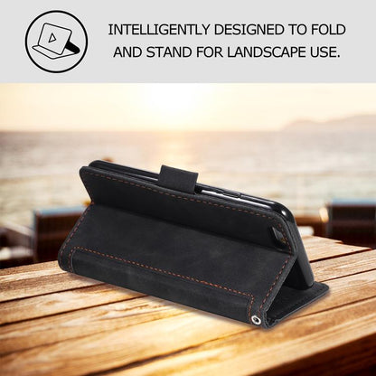 Retro Splicing Horizontal Flip Leather Phone Case