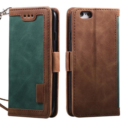 Retro Splicing Horizontal Flip Leather Phone Case