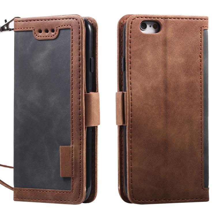 Retro Splicing Horizontal Flip Leather Phone Case