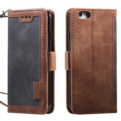 Retro Splicing Horizontal Flip Leather Phone Case