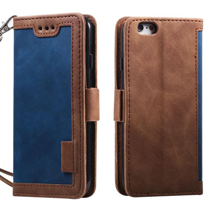 Retro Splicing Horizontal Flip Leather Phone Case