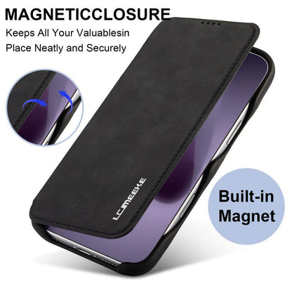 LC.IMEEKE Hon Ancient Series Flip Leather Phone Case, For iPhone 18 Pro / 17 Pro, For iPhone 18 Pro Max / 17 Pro Max, For iPhone 17, For iPhone 17 Air