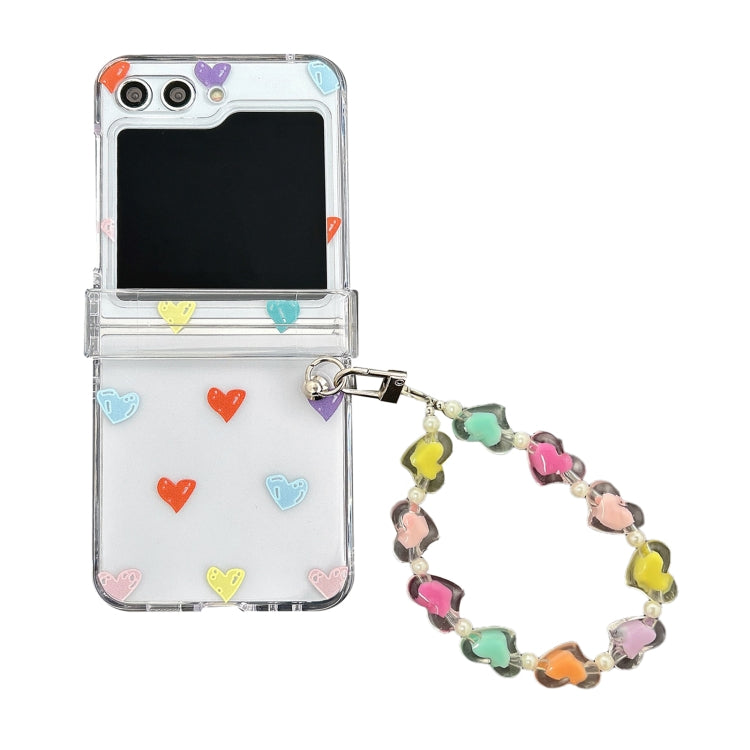 Transparent PC All Inclusive Hinge Folding Phone Case with Bracelet