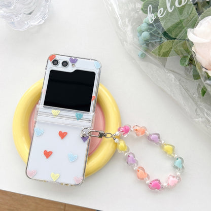 Transparent PC All Inclusive Hinge Folding Phone Case with Bracelet