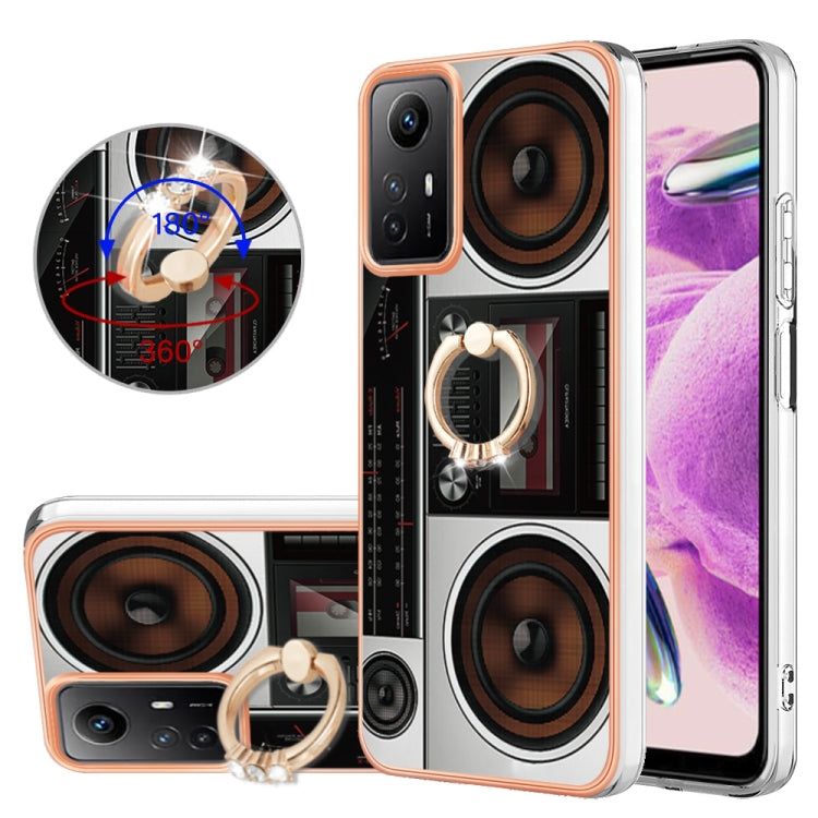 Electroplating Dual-side IMD Phone Case with Ring Holder, For Xiaomi Poco F5 / Redmi Note 12 Turbo, For Xiaomi Poco F5 Pro 5G / Redmi K60, For Xiaomi Redmi Note 12S 4G