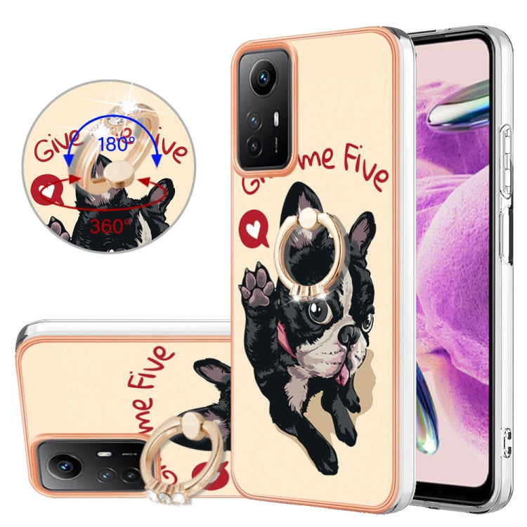 Electroplating Dual-side IMD Phone Case with Ring Holder, For Xiaomi Poco F5 / Redmi Note 12 Turbo, For Xiaomi Poco F5 Pro 5G / Redmi K60, For Xiaomi Redmi Note 12S 4G