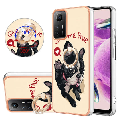 Electroplating Dual-side IMD Phone Case with Ring Holder, For Xiaomi Poco F5 / Redmi Note 12 Turbo, For Xiaomi Poco F5 Pro 5G / Redmi K60, For Xiaomi Redmi Note 12S 4G