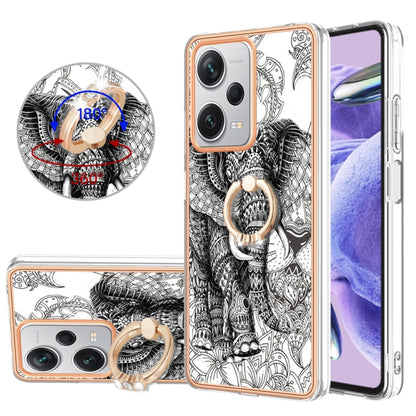 Electroplating Dual-side IMD Phone Case with Ring Holder, For Xiaomi Redmi Note 12 Pro 4G Global, For Xiaomi Redmi Note 12 4G, For Xiaomi Redmi Note 12 Pro+ Global