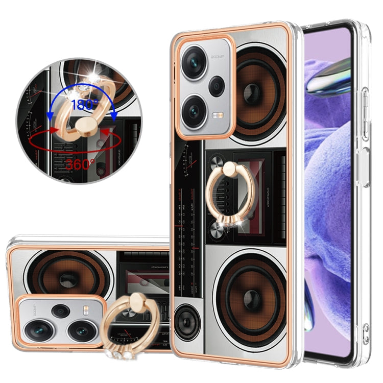 Electroplating Dual-side IMD Phone Case with Ring Holder, For Xiaomi Redmi Note 12 Pro 4G Global, For Xiaomi Redmi Note 12 4G, For Xiaomi Redmi Note 12 Pro+ Global