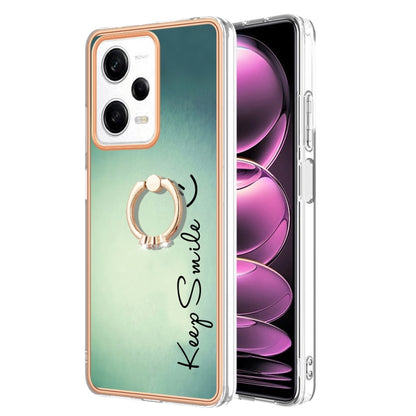 Electroplating Dual-side IMD Phone Case with Ring Holder, For Xiaomi Redmi Note 12 Pro 5G Global, For Xiaomi Redmi Note 12 5G Global, For Xiaomi Redmi 12C / 11A 4G