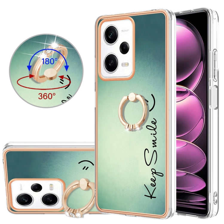 Electroplating Dual-side IMD Phone Case with Ring Holder, For Xiaomi Redmi Note 12 Pro 5G Global, For Xiaomi Redmi Note 12 5G Global, For Xiaomi Redmi 12C / 11A 4G