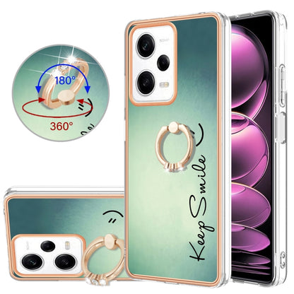 Electroplating Dual-side IMD Phone Case with Ring Holder, For Xiaomi Redmi Note 12 Pro 5G Global, For Xiaomi Redmi Note 12 5G Global, For Xiaomi Redmi 12C / 11A 4G