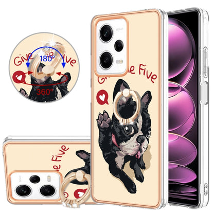 Electroplating Dual-side IMD Phone Case with Ring Holder, For Xiaomi Redmi Note 12 Pro 5G Global, For Xiaomi Redmi Note 12 5G Global, For Xiaomi Redmi 12C / 11A 4G