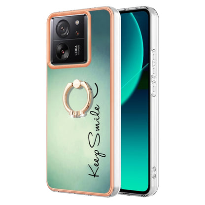 Electroplating Dual-side IMD Phone Case with Ring Holder, For Xiaomi Redmi Note 13 Pro+ 5G, For Xiaomi Redmi Note 13 Pro 5G Global, For Xiaomi 13T / 13T Pro