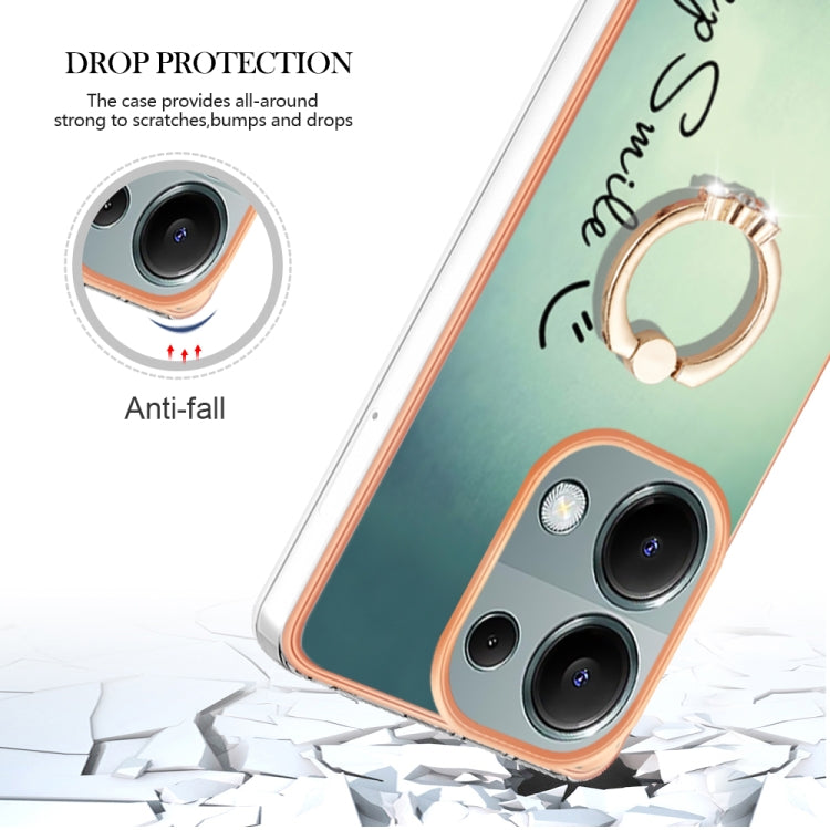 Electroplating Dual-side IMD Phone Case with Ring Holder, For Xiaomi Redmi Note 13 Pro 4G/Poco M6 Pro 4G, For Xiaomi Redmi A3, For Xiaomi Redmi Note 13 4G Global