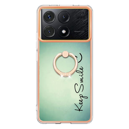 Electroplating Dual-side IMD Phone Case with Ring Holder, For Xiaomi Poco X6 Pro / Redmi K70E, For Xiaomi Redmi Note 13 5G Global, For Xiaomi Redmi 13C 4G