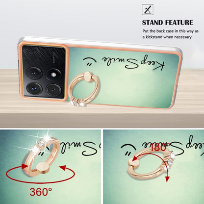 Electroplating Dual-side IMD Phone Case with Ring Holder, For Xiaomi Poco X6 Pro / Redmi K70E, For Xiaomi Redmi Note 13 5G Global, For Xiaomi Redmi 13C 4G