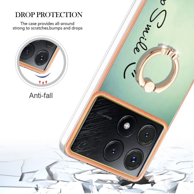 Electroplating Dual-side IMD Phone Case with Ring Holder, For Xiaomi Poco X6 Pro / Redmi K70E, For Xiaomi Redmi Note 13 5G Global, For Xiaomi Redmi 13C 4G