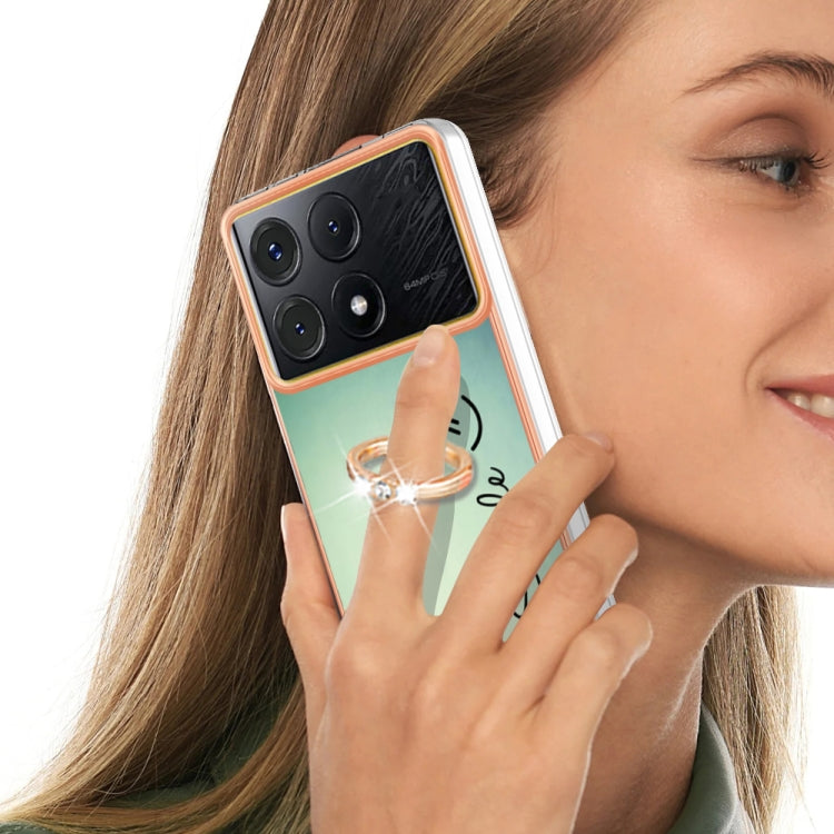 Electroplating Dual-side IMD Phone Case with Ring Holder, For Xiaomi Poco X6 Pro / Redmi K70E, For Xiaomi Redmi Note 13 5G Global, For Xiaomi Redmi 13C 4G