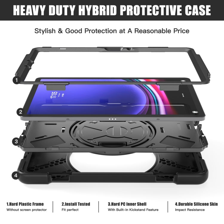 Rotatable Kickstand Grip Heavy Duty Hard Rugged Tablet Case, For Galaxy Tab S10 FE / S9 FE / S9 / S8 / S7, For Samsung Galaxy Tab S9+ / S8+
