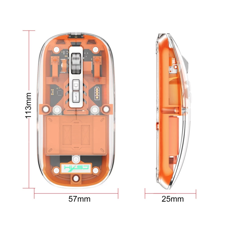 HXSJ T900 Transparent Magnet Three-mode Wireless Gaming Mouse