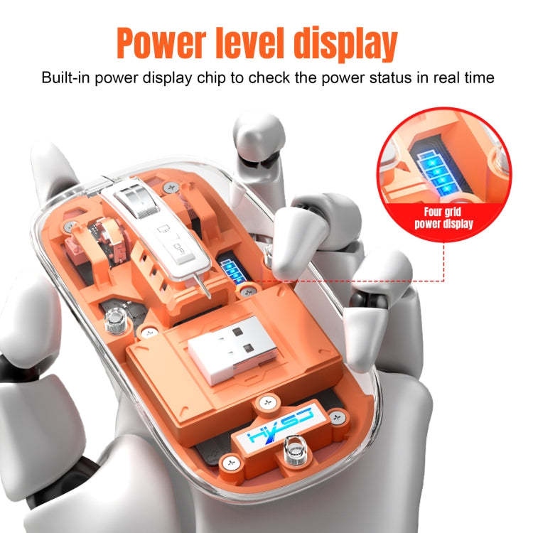 HXSJ T900 Transparent Magnet Three-mode Wireless Gaming Mouse