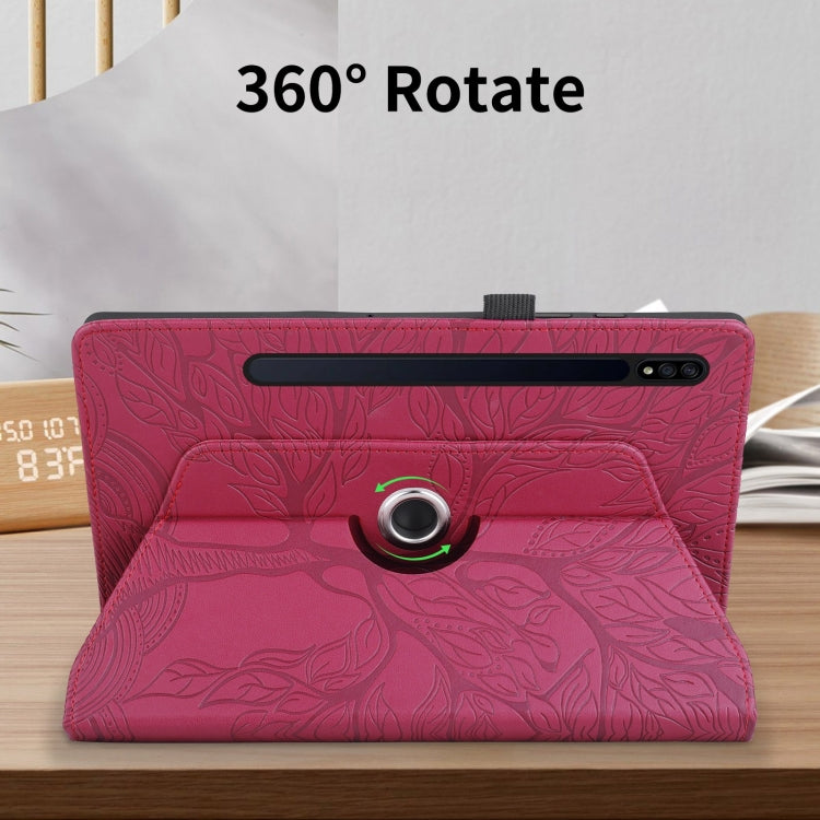 Tree Life Embossed Rotation Leather Tablet Case