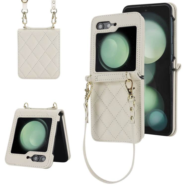 Rhombic Texture Phone Case with Long & Short Lanyard